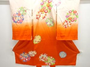 アンティーク　花丸紋様着物